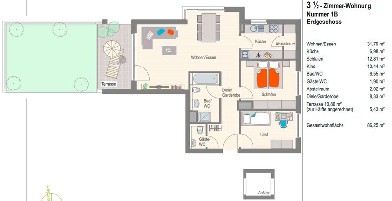 Moderne 3,5-Zimmer EG-Wohnung | Felsengartenblick | Garten | Einbauküche | TG-Stellplatz